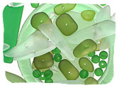Green Recycled & Matte Glass Beads