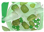 Green Tumbled & Matte Glass Beads