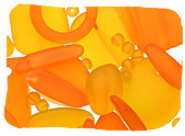 Orange Tumbled & Matte Glass Beads