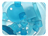 Aqua & Turquoise Tumbled & Matte Glass Beads