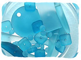 Aqua & Turquoise Tumbled & Matte Glass Beads