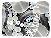 White & Clear Tumbled & Matte Glass Beads